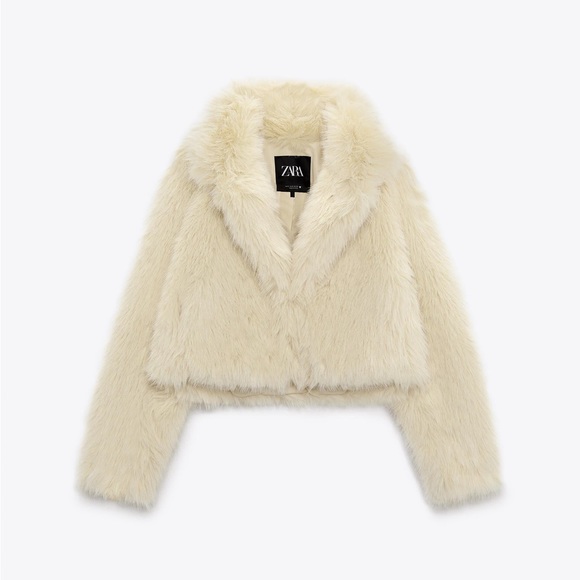 ZARA Brand New Faux Fur Coat - size Small ** Trend alert - Picture 2 of 9